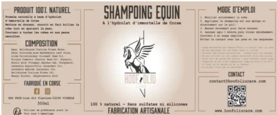 nouvelle étiquette shampoing équin